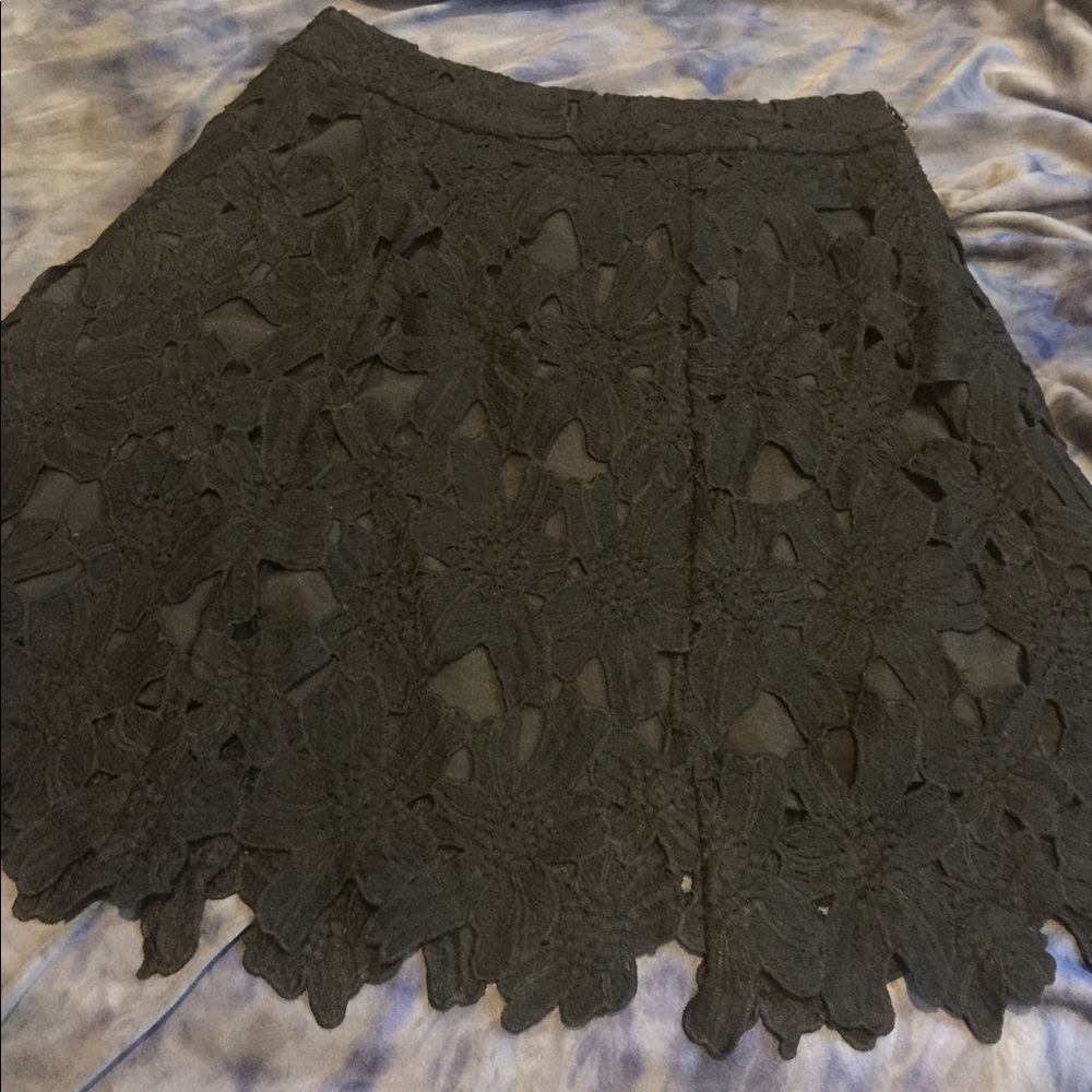Soprano Black Die-Cut Skirt with Unique Hem Line